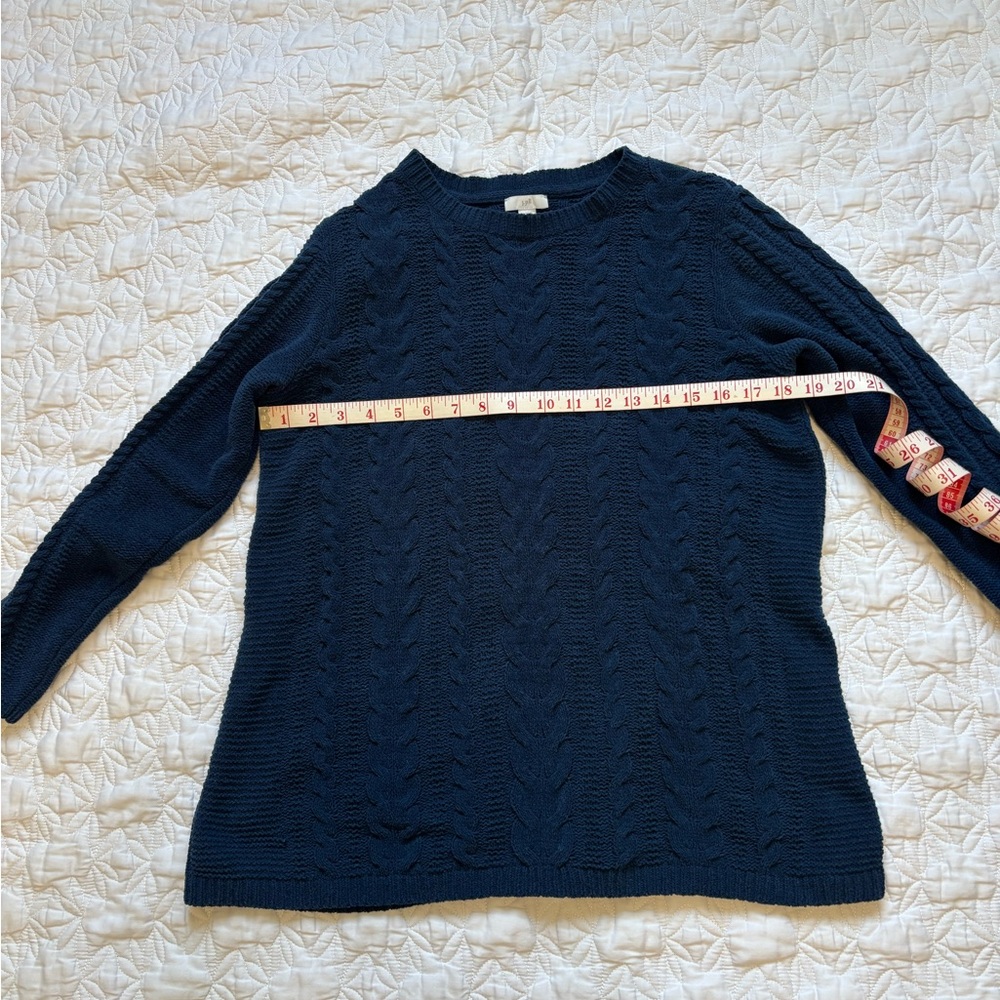 Cable Knit Sweater Tunic in Teal Blue Petite Medium - Picture 3 of 6